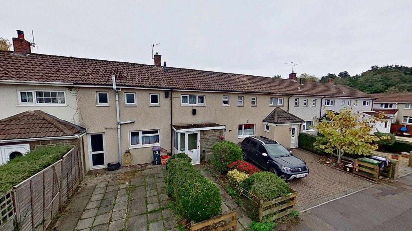 Croesyceiliog: front exterior — wider view, before refurbishment.